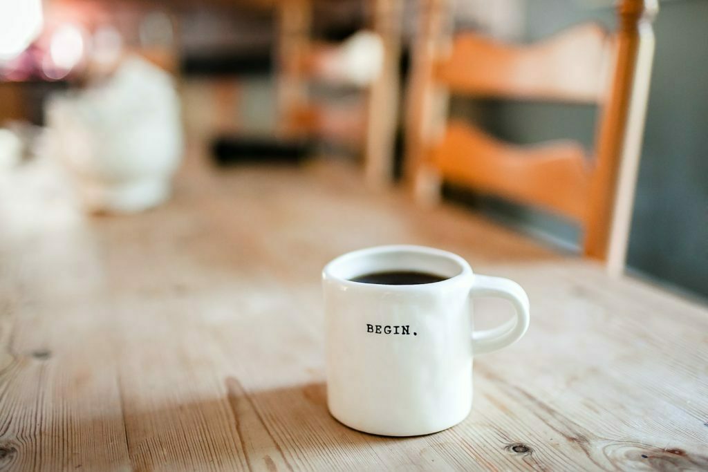 a white mug on a table