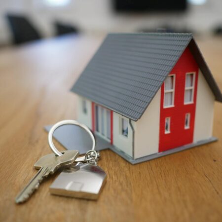 a key chain and a house