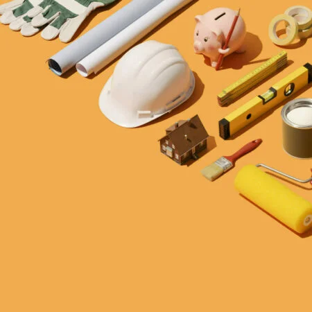 a table with tools and a toy