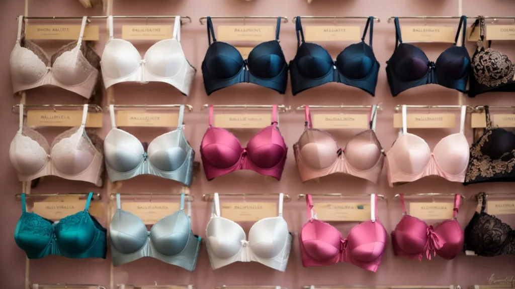 a variety of balconette bras on display, each designed to flatter full-figured silhouettes.